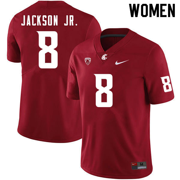 Women #8 Calvin Jackson Jr. Washington Cougars College Football Jerseys Sale-Crimson